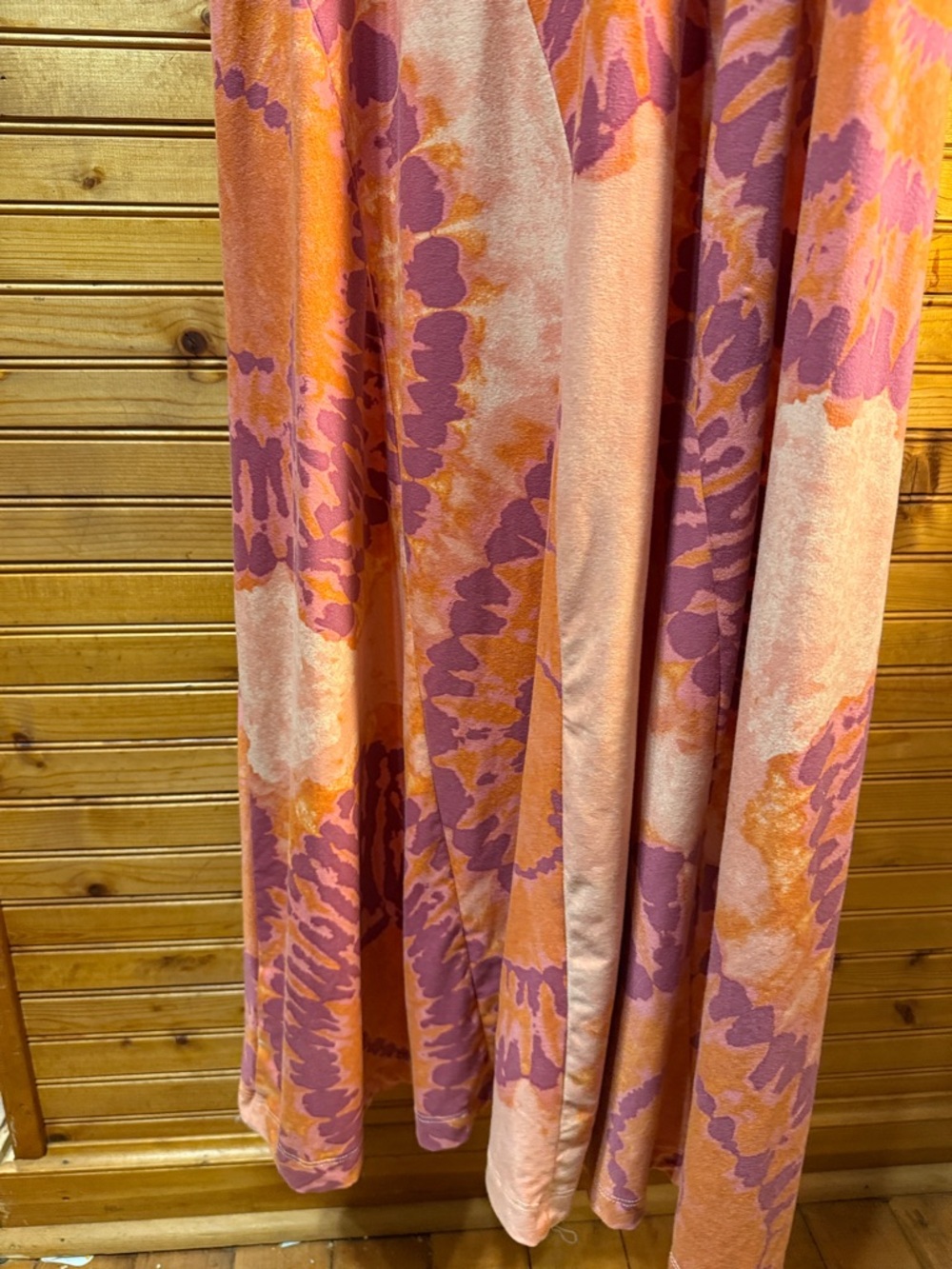Free People Stevie canyon combo Orange and Purple Tie-Dye Midi Dress - Picture 4 of 7